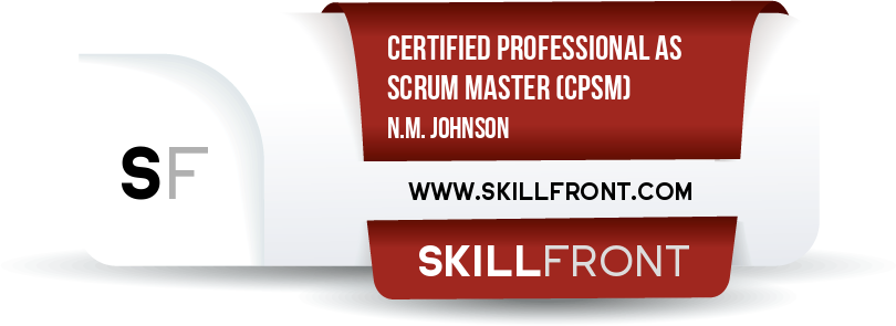 SkillFront Certified Professional As Scrum Master™ (CPSM™) Certification Shareable and Verifiable Digital Badge