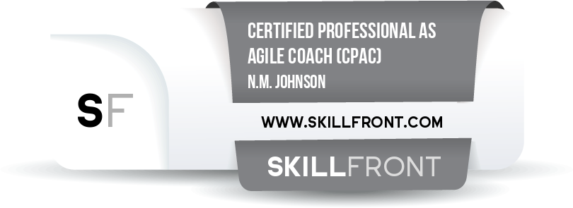 SkillFront Certified Professional As Agile Coach™ (CPAC™) Certification Shareable and Verifiable Digital Badge