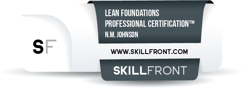 SkillFront Lean Foundations Professional Certification™ (LFPC™) Certification Shareable and Verifiable Digital Badge