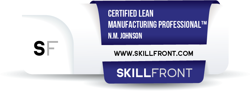 SkillFront Certified Lean Manufacturing Professional™ (CLP-Manufacturing™) Certification Shareable and Verifiable Digital Badge