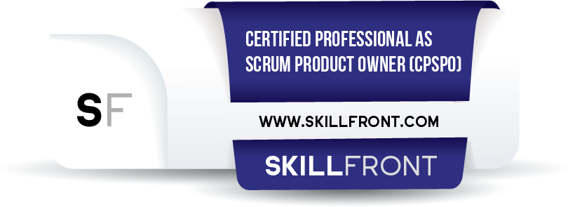 SkillFront Certified Professional As Scrum Product Owner™ (CPSPO™) Certification Shareable and Verifiable Digital Badge