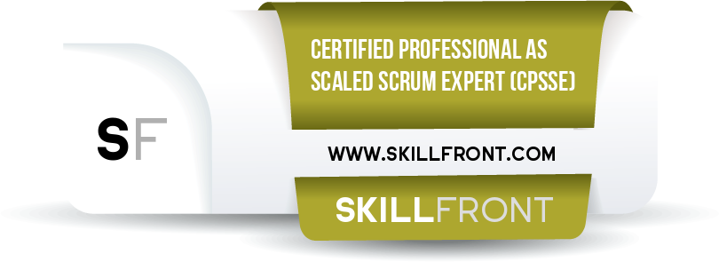 SkillFront Certified Professional As Scaled Scrum Expert™ (CPSSE™) Certification Shareable and Verifiable Digital Badge