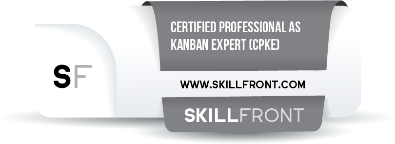 SkillFront Certified Professional As Kanban Expert™ (CPKE™) Certification Shareable and Verifiable Digital Badge
