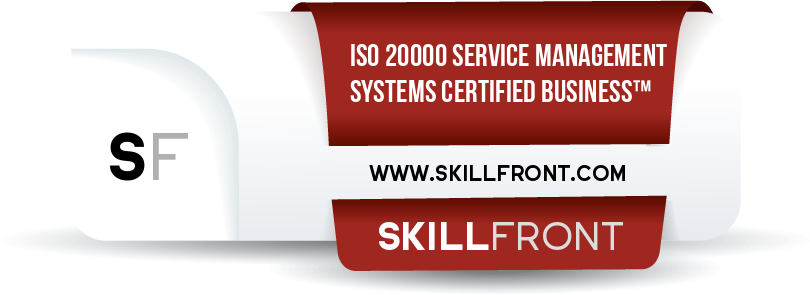SkillFront ISO/IEC 20000:2018 Information Technology Service Management Systems Certified Business™ Certification Shareable and Verifiable Digital Badge