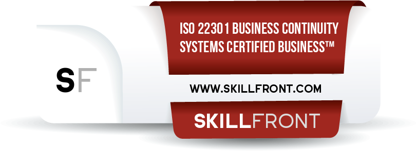 SkillFront ISO 22301:2019 Business Continuity Management Systems Certified Business™ Certification Shareable and Verifiable Digital Badge