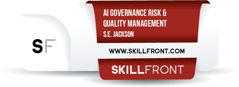 SkillFront Certified AI Governance Risk & Quality Management Professional™ Certification Shareable and Verifiable Digital Badge