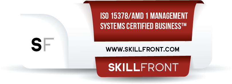 SkillFront ISO 15378:2017/Amd 1 Primary Packaging Management Systems (Climate Action) Certified Business™ Certification Shareable and Verifiable Digital Badge