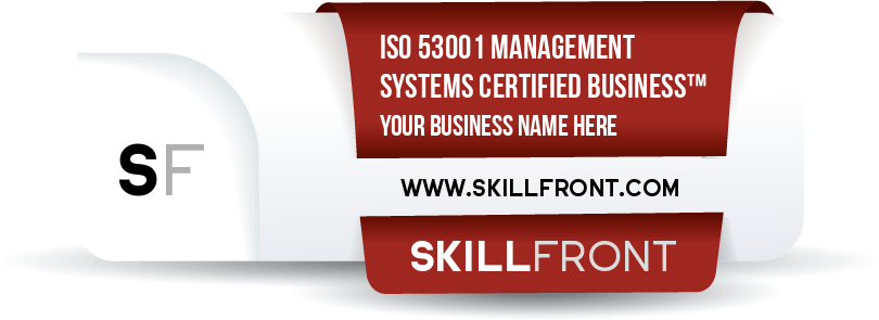 SkillFront ISO/AWI 53001 UN Sustainable Development Goals Management Systems Certified Business™ Certification Shareable and Verifiable Digital Badge