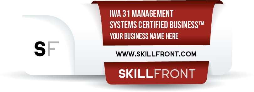SkillFront IWA 31:2020 Risk Management Systems Certified Business™ Certification Shareable and Verifiable Digital Badge