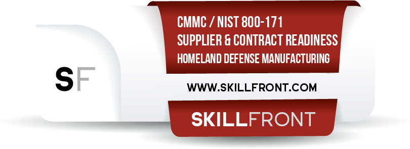 SkillFront CMMC / NIST 800-171 Supplier & Contract Readiness™ Certification Shareable and Verifiable Digital Badge